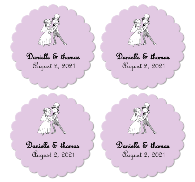 Sottobicchiere per matrimonio personalizzabili - TenStickers