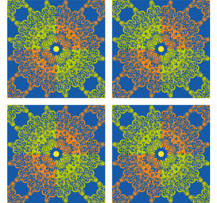 Sottobicchieri piastrelle modello mandala colorato - TenStickers