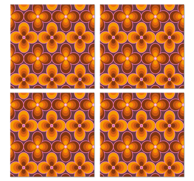 Sottobicchiere  tema vintage stile floreale - TenStickers