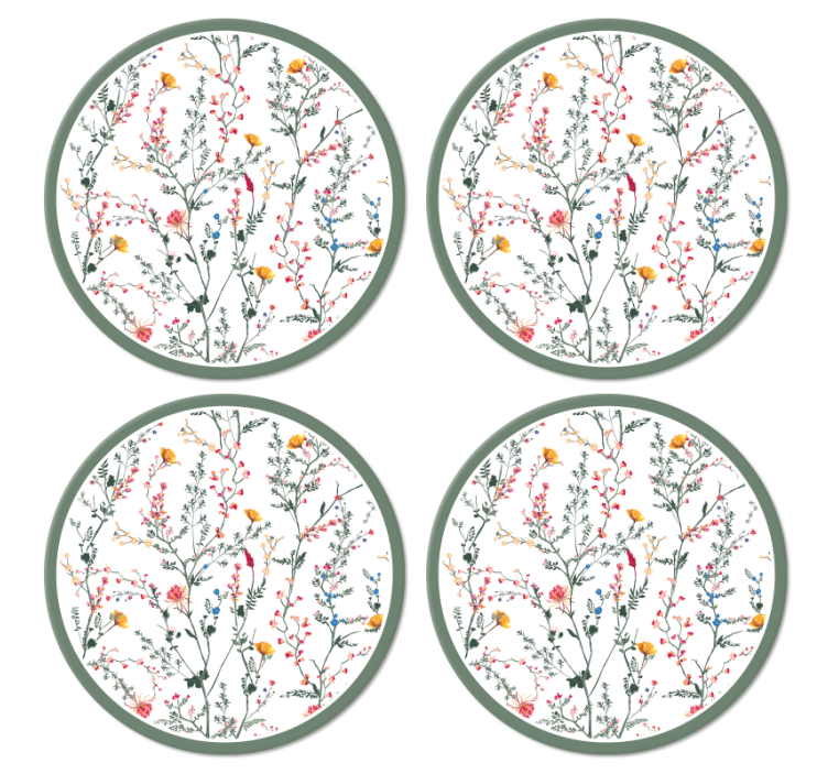 Sottobicchiere  personalizzato moderno Fiori da giardino sottili  - TenStickers