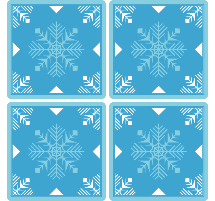 Sottobicchiere  tema Natale I toni del blu dei fiocchi di neve - TenStickers