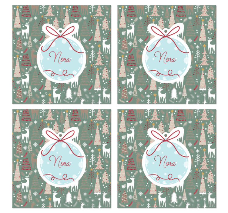 Sottobicchiere Natale Pattern foresta - TenStickers