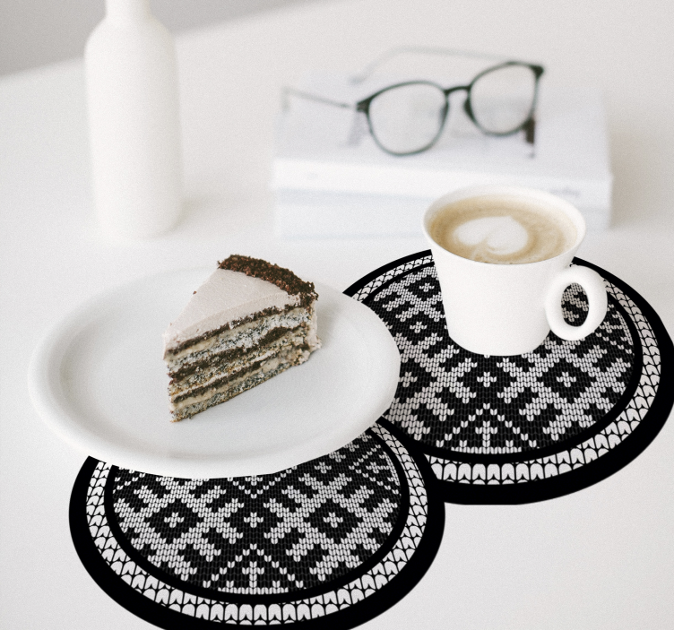 Sottobicchieri con motivo lavorato a maglia - TenStickers