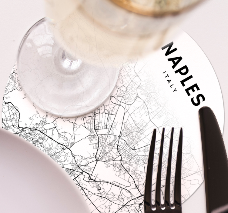 Napoli in cerchio più sottobicchieri - TenStickers