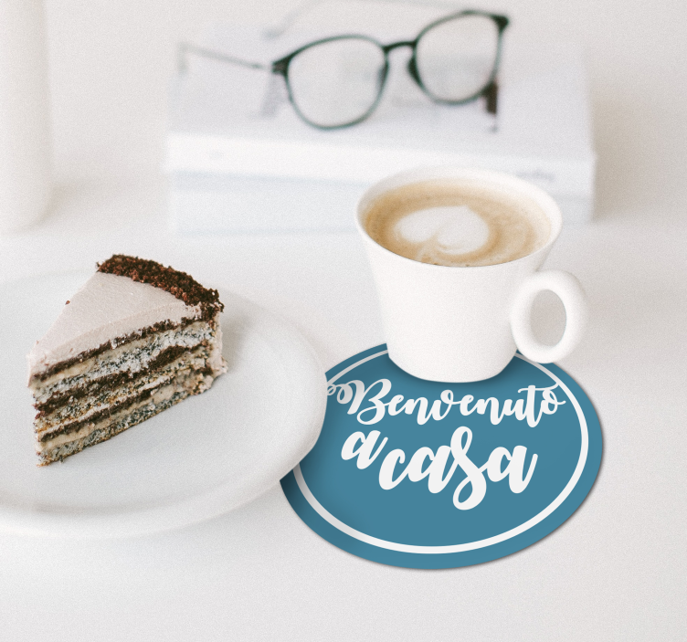sottobicchiere benvenuto a casa - TenStickers