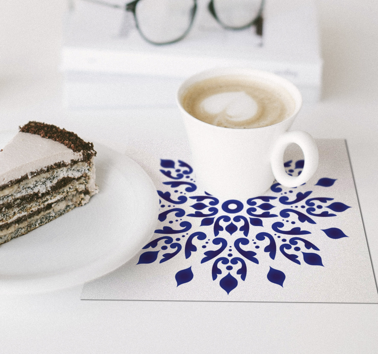 Sottobicchiere classico rotondo blu - TenStickers