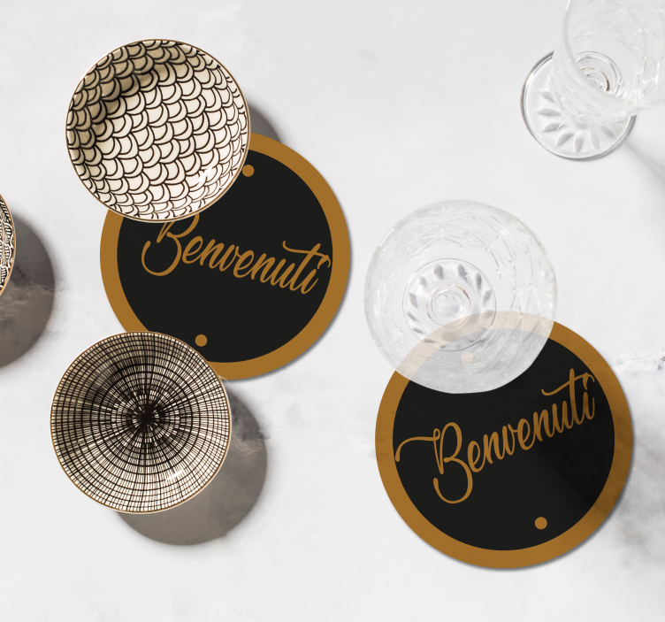 sottobicchiere neri benvenuti - TenStickers