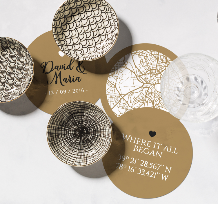 Sottobicchiere con nome dove tutto è cominciato - TenStickers