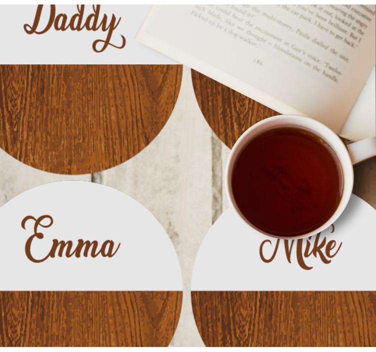 Sottobicchiere  personalizzabile Marmo di legno - TenStickers