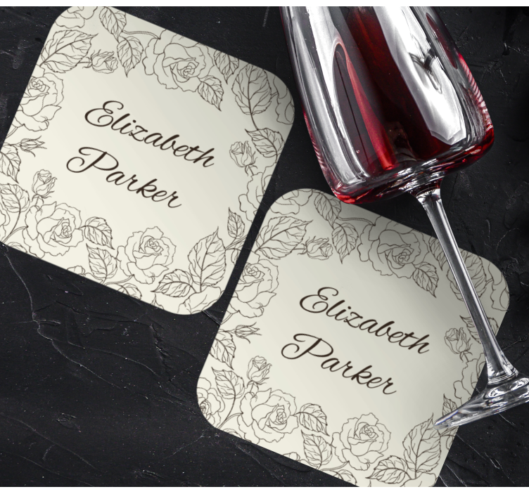 Sottobicchiere  personalizzabile Rose d'epoca - TenStickers