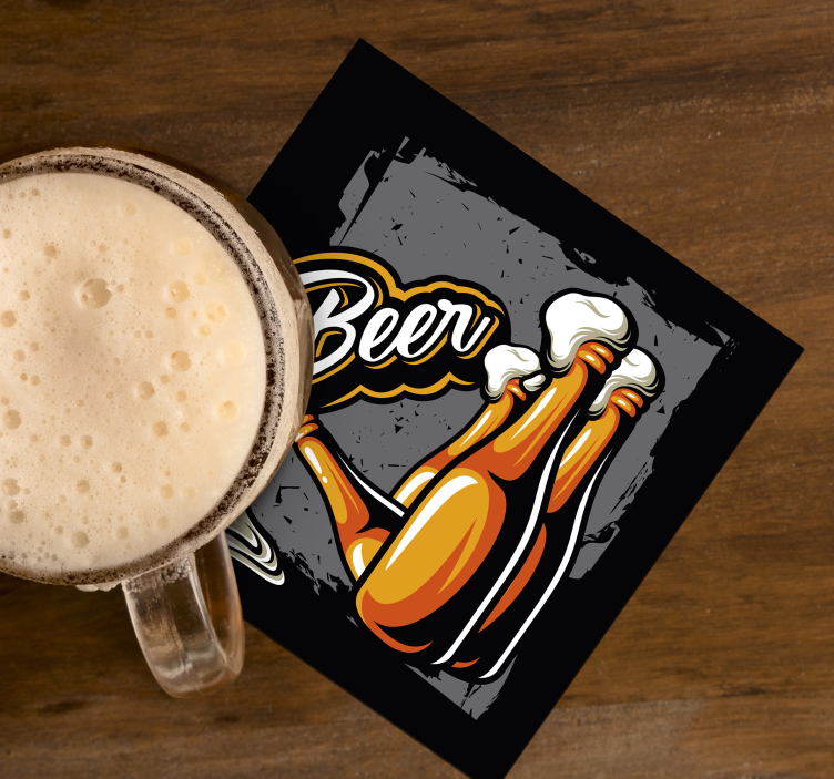 Sottobicchiere  tema birra Bottiglia di birra - TenStickers