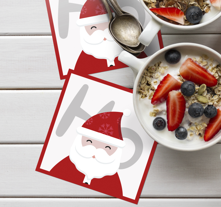 Sottobicchiere  tema Natale Babbo natale e hohoho - TenStickers
