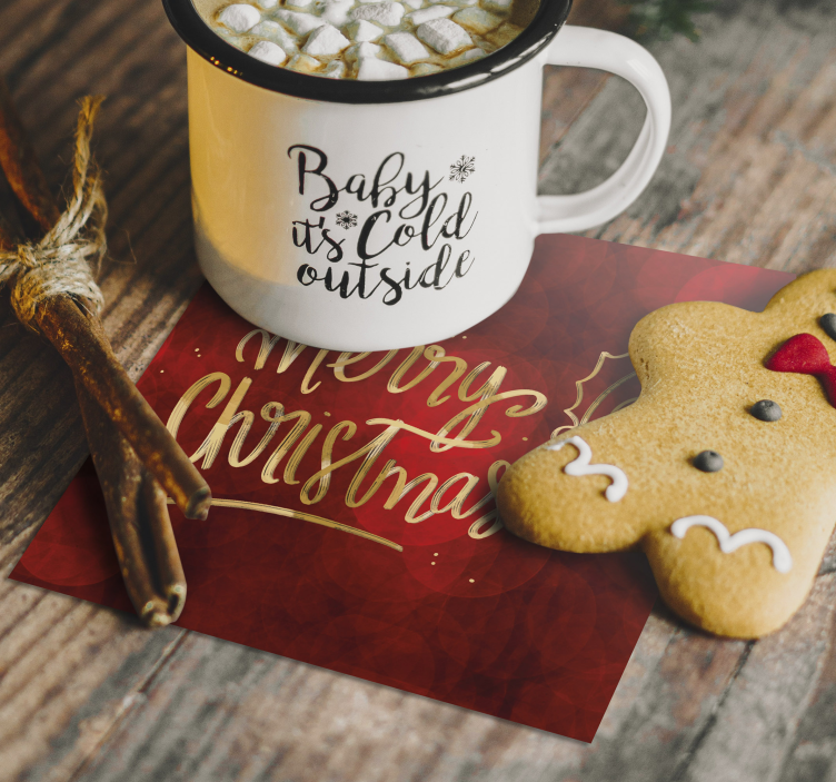 Sottobicchiere  tema Natale Buon natale in rosso - TenStickers