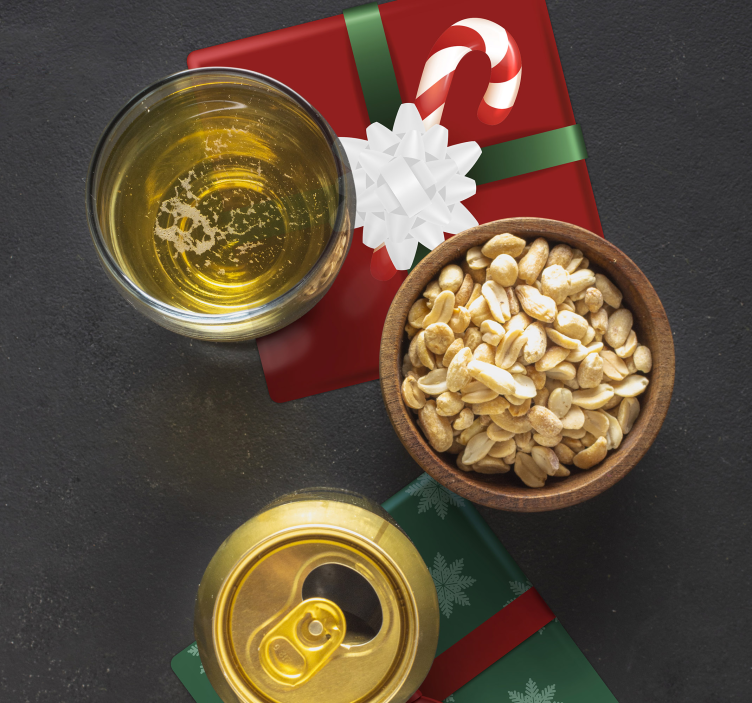 Sottobicchiere  tema Natale Confezione regalo - TenStickers