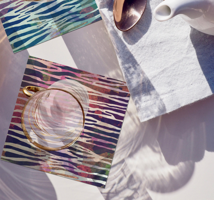 Sottobicchiere  personalizzato zebra astratta - TenStickers