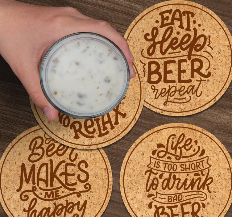 Sottobicchiere  personalizzato con frase Diversi testi di birra - TenStickers
