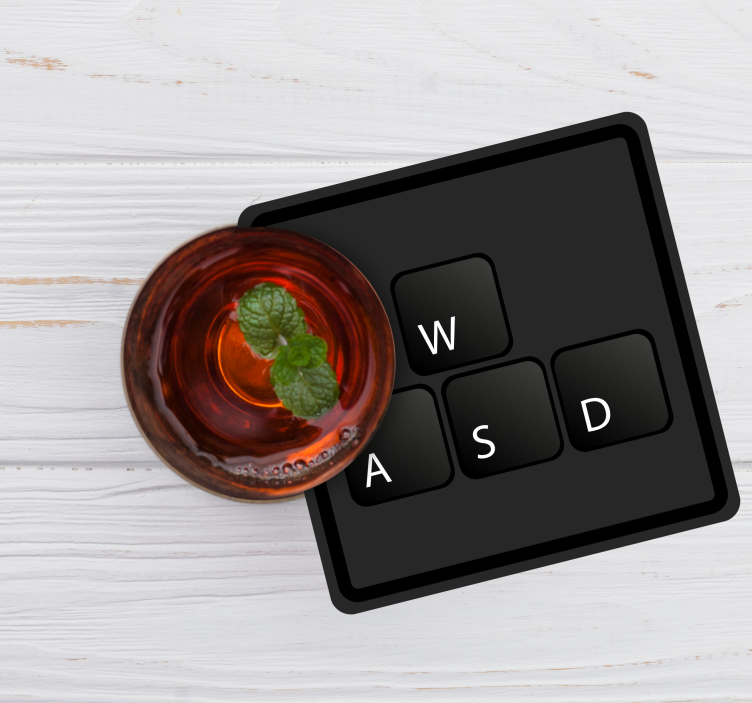 Sottobicchiere  tema frikis Pulsanti della tastiera monocolore - TenStickers