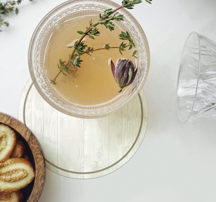 Sottobicchiere  tema vintage legno bianco - TenStickers