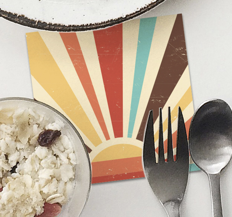 Sottobicchiere  tema vintage Tramonto vintage astratto - TenStickers