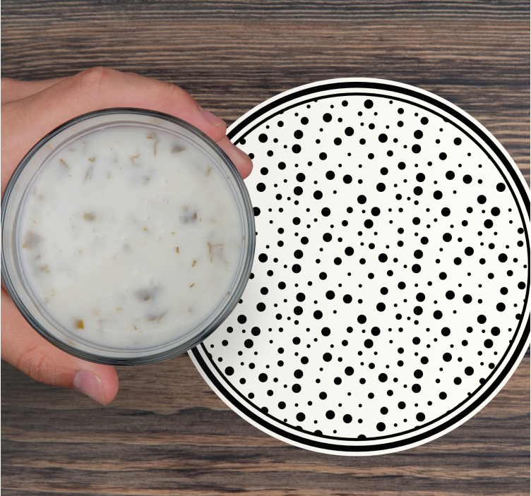 Sottobicchieri a motivo punti neri - TenStickers