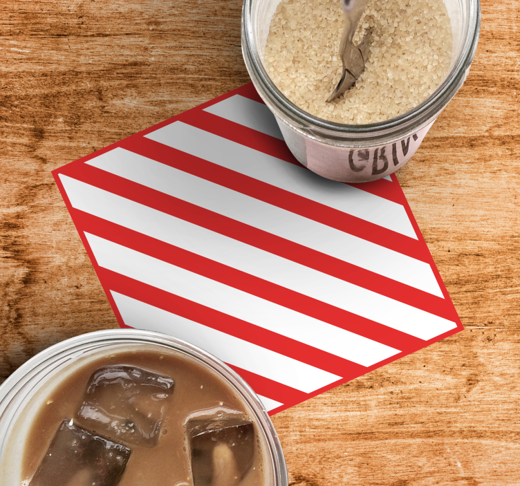 Sottobicchieri a motivo rigato rosso - TenStickers