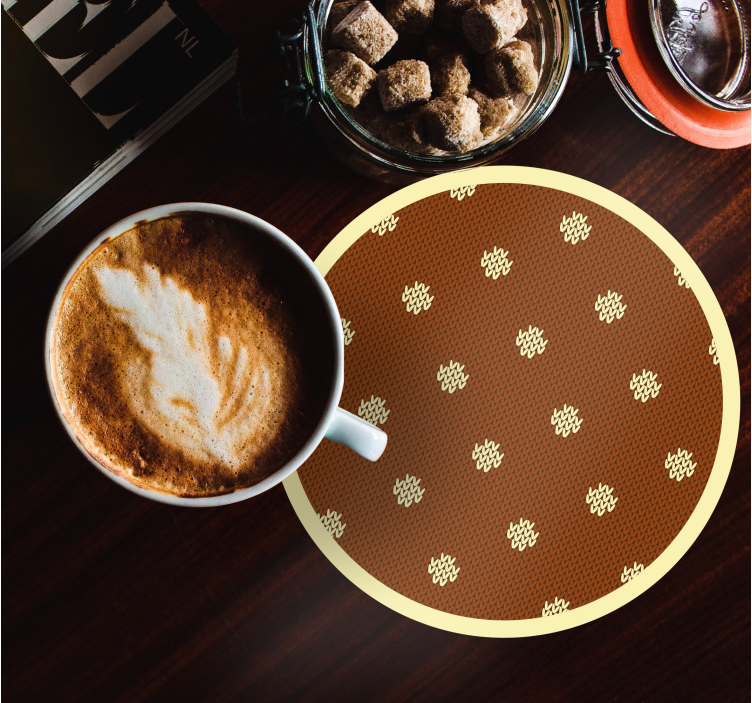 Sottobicchieri a pois marroni testurizzati - TenStickers