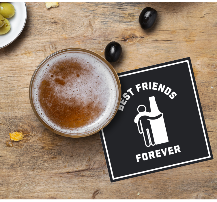 Sottobicchieri birra amici migliori abbracciano birra - TenStickers