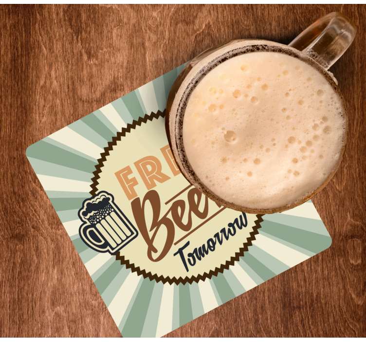 Sottobicchieri birra annuncio retro birra gratis - TenStickers