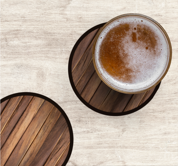 Sottobicchieri birra base circolare effetto legno - TenStickers