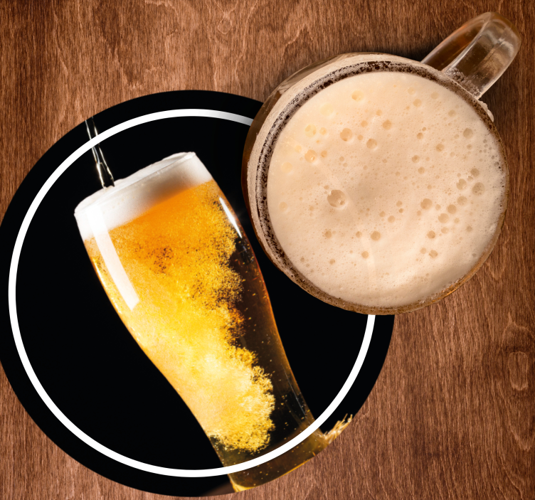 Sottobicchieri birra birra frizzante nel bicchiere - TenStickers
