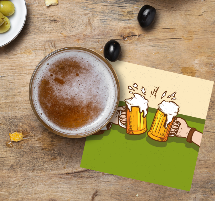 Sottobicchieri birra boccali di birra che tintinnano - TenStickers