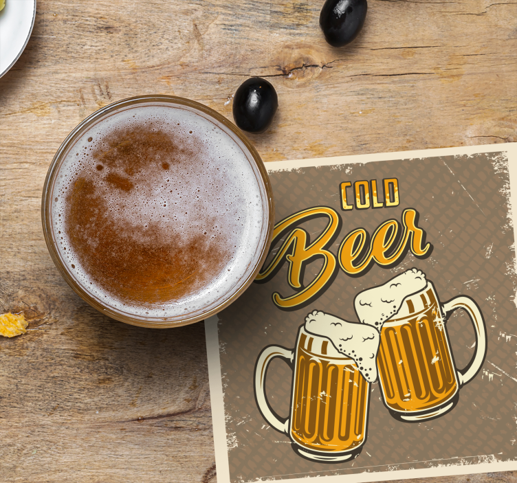 Sottobicchieri birra boccali di birra schiumosi - TenStickers