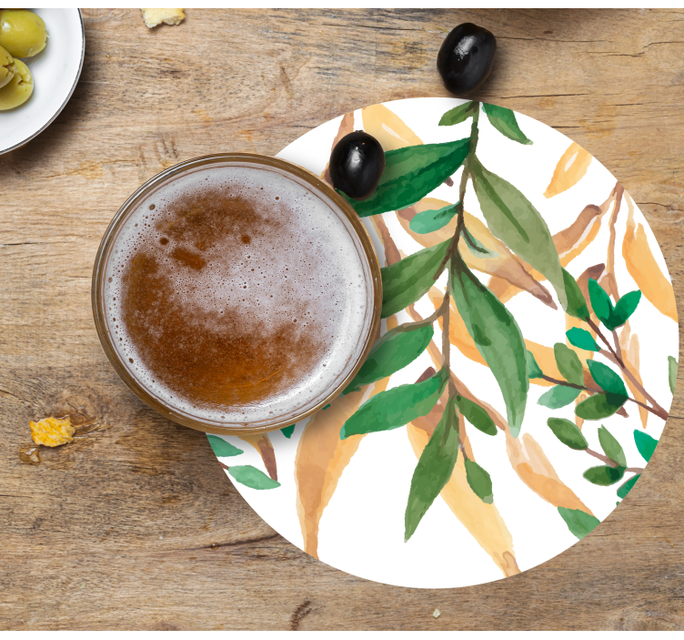 Sottobicchieri birra botanica verde fogliosa - TenStickers