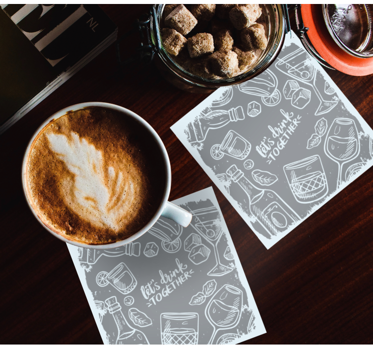 Sottobicchieri birra cocktail e bicchieri - TenStickers