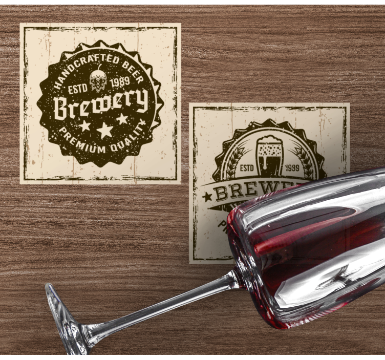 Sottobicchieri birra design badge birreria vintage - TenStickers
