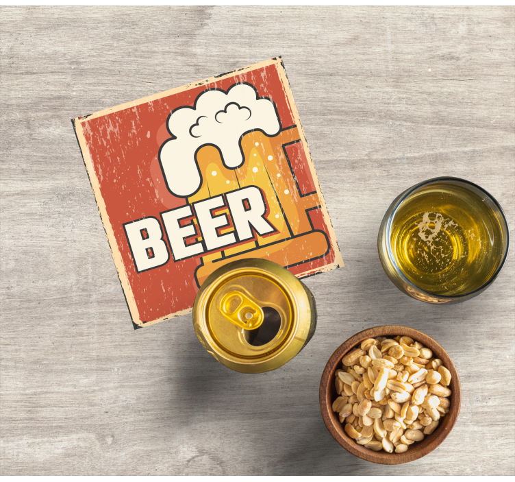 Sottobicchieri birra grafica boccale di birra - TenStickers