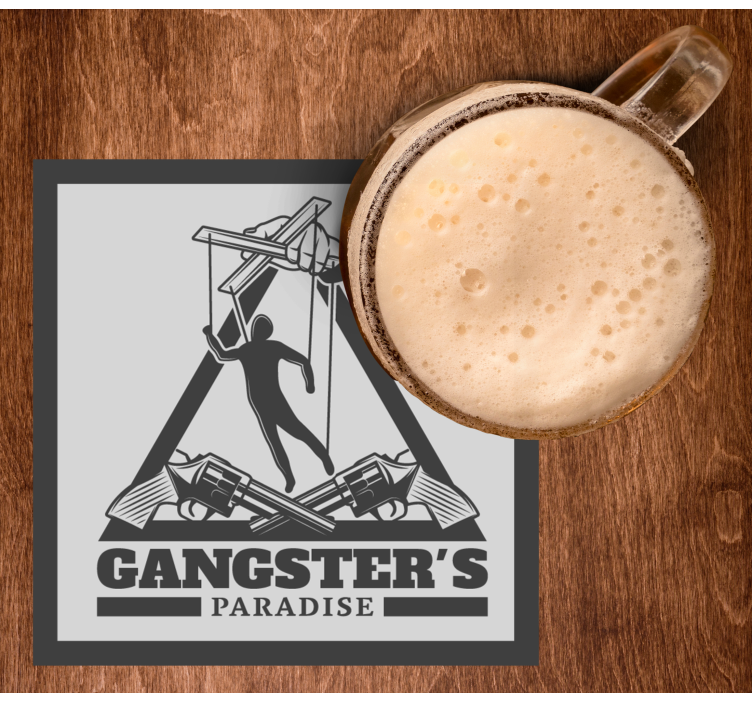 Sottobicchieri birra illustrazione a tema gangster - TenStickers