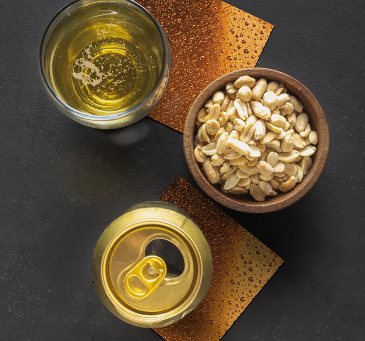 Sottobicchieri birra motivi goccia ambra - TenStickers