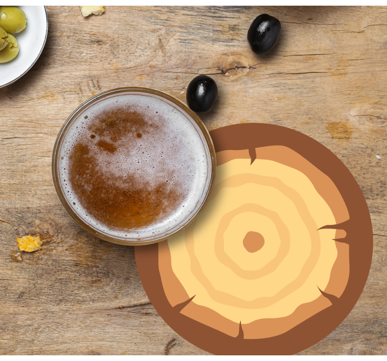 Sottobicchieri birra motivo legno a fette - TenStickers