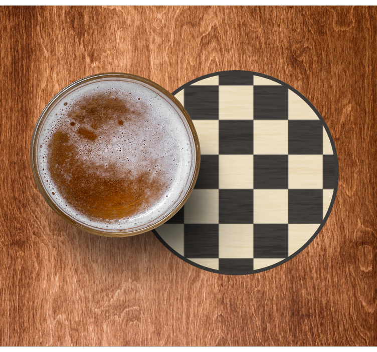 Sottobicchieri birra motivo scacchiera circolare - TenStickers