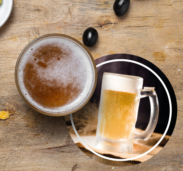 Sottobicchieri birra mug fredda con schiuma - TenStickers