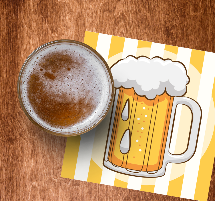 Sottobicchieri birra tazza di birra illustrata - TenStickers