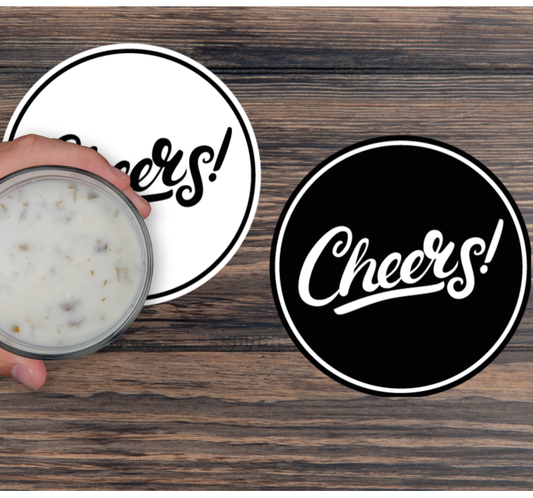 Sottobicchieri birra tipografia elegante cheers - TenStickers