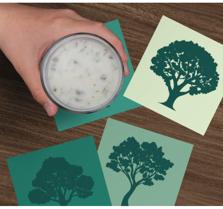 Sottobicchieri collezione silhouette alberi - TenStickers