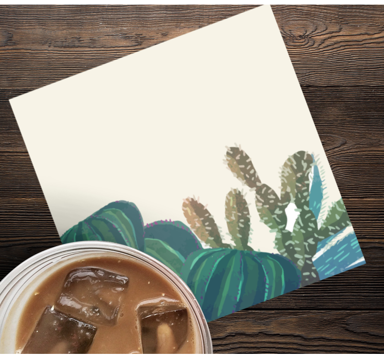 Sottobicchieri composizione di cactus con texture - TenStickers