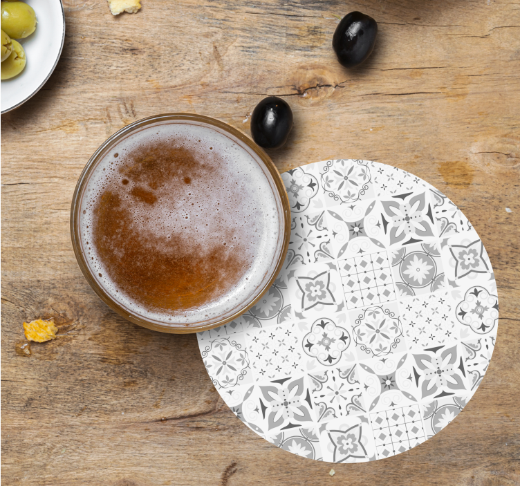 Sottobicchieri composizione floreale geometrica - TenStickers