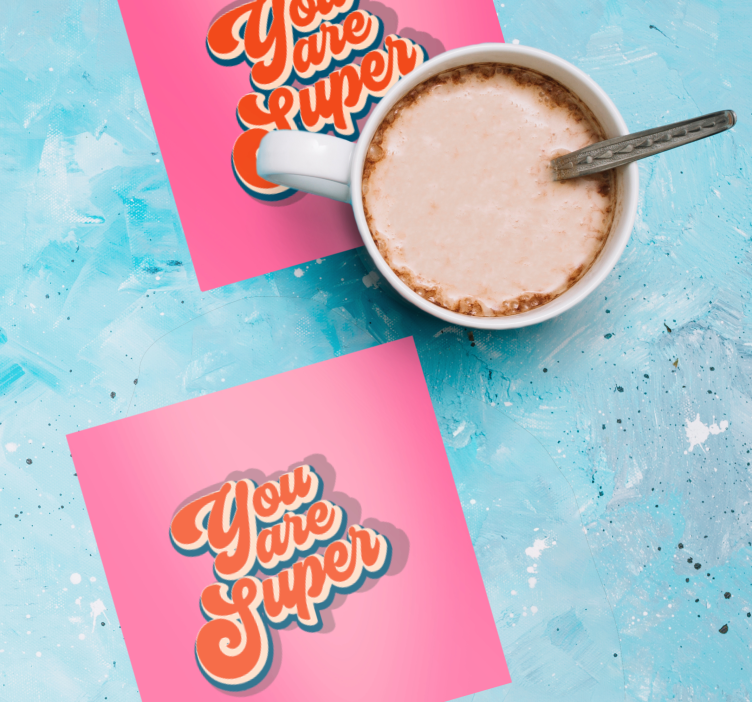 Sottobicchieri con frase design motivazionale - TenStickers