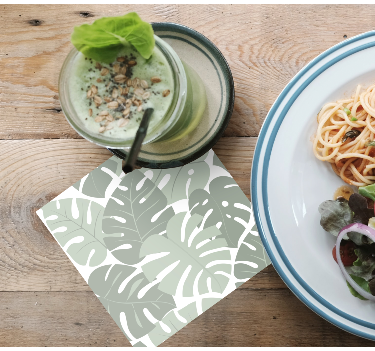 Sottobicchieri con motivi di monstera fogliosa - TenStickers