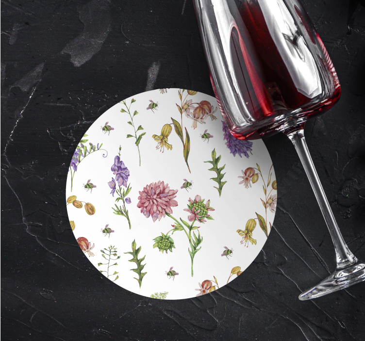 Sottobicchieri con motivi floreali - TenStickers