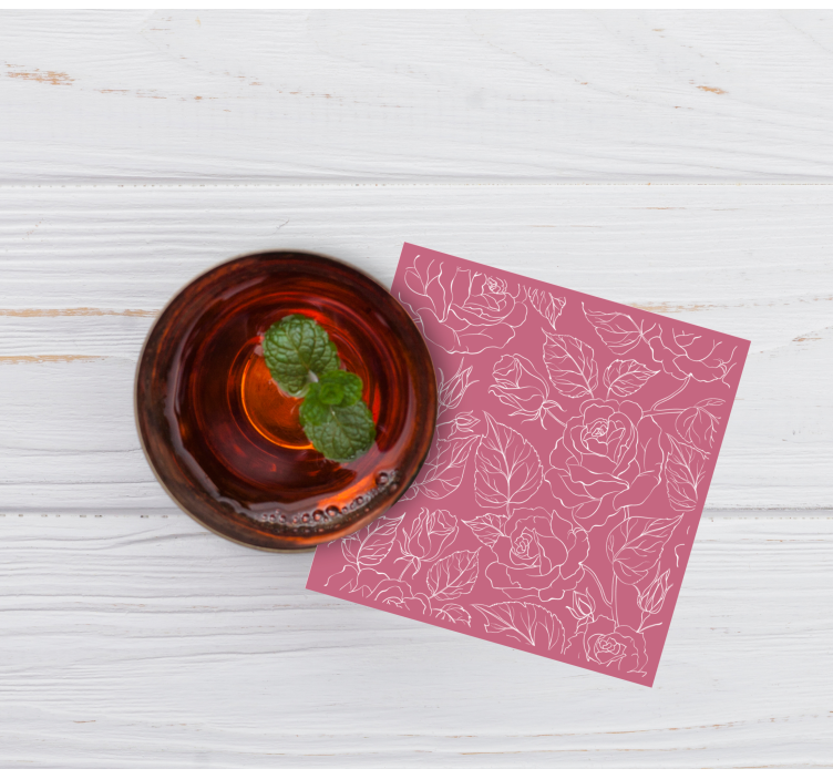 Sottobicchieri con motivi floreali stilizzati - TenStickers